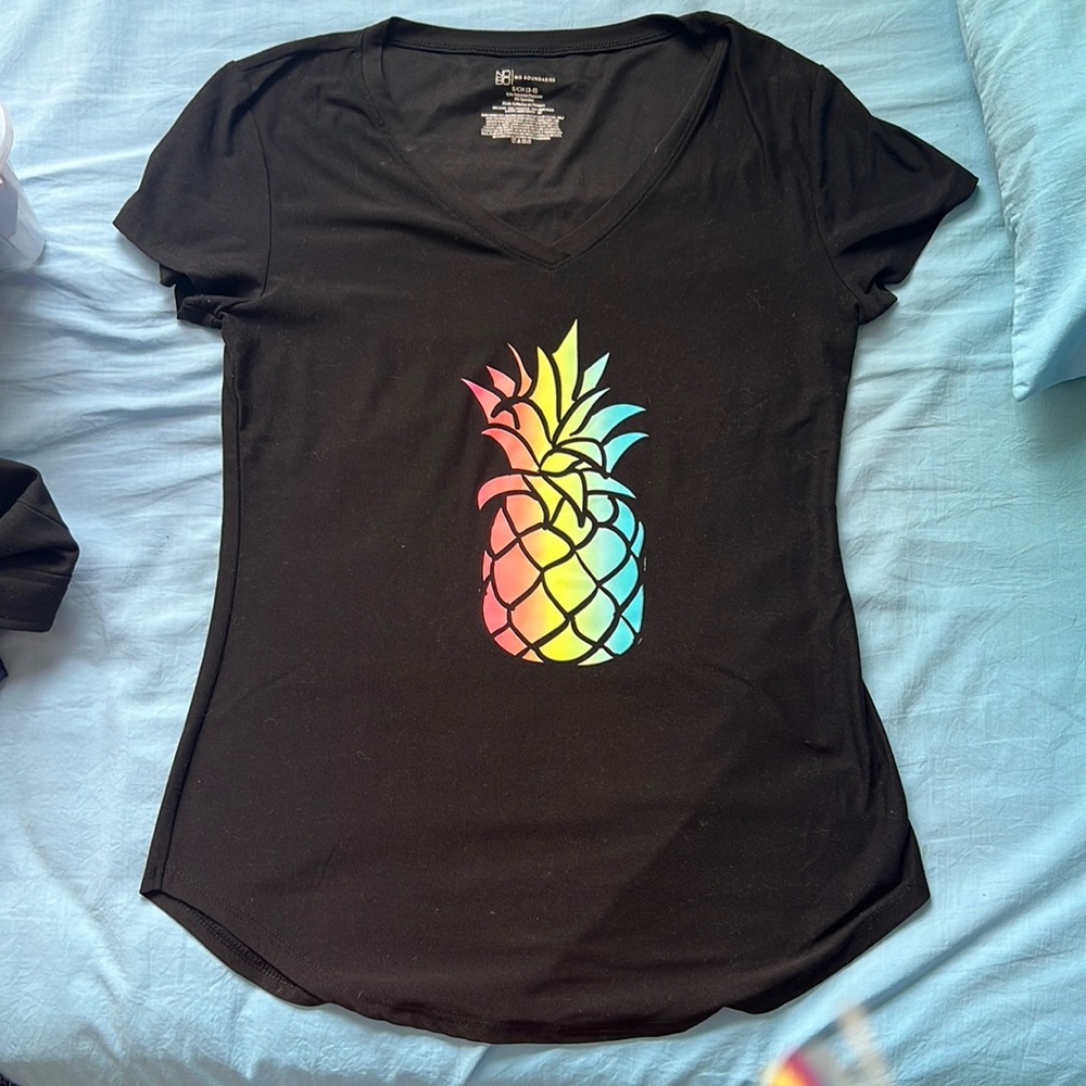 No Boundaries Rainbow Pineapple Shirt, S